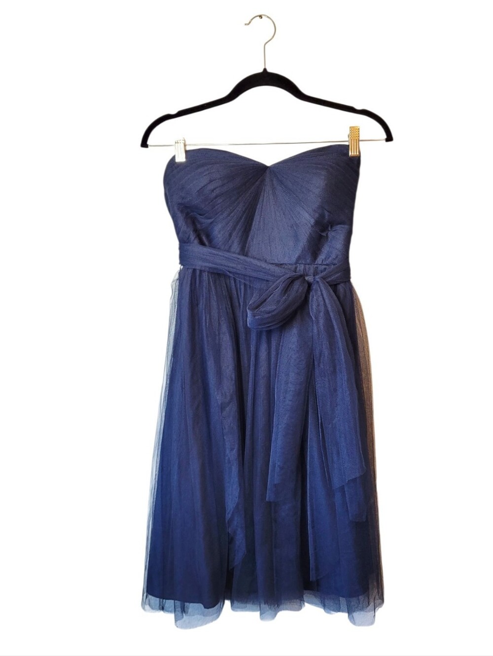 Jenny Yoo Collection Strapless Navy Blue Tulle Formal Cocktail Dress Size 8